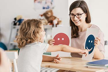 Teacher with child